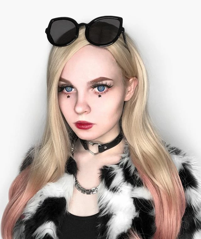 Unzzy HOT SALE Pink Gradient Big Wave Wig KF24089 5 Unzzy HOT SALE Pink Gradient Big Wave Wig KF24089