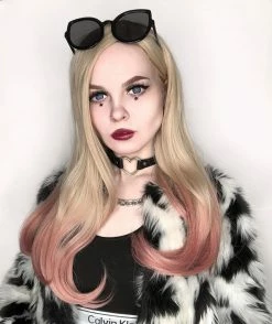 Unzzy HOT SALE Pink Gradient Big Wave Wig KF24089 12 Unzzy HOT SALE Pink Gradient Big Wave Wig KF24089