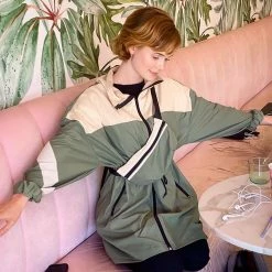 Unzzy Long Sleeve Windbreaker Jacket + Bag 2 Piece Set KF2340 HOT SALE