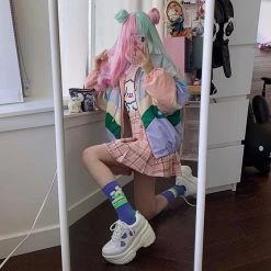 Unzzy HOT SALE Pastel Stitching Jacket KF9335