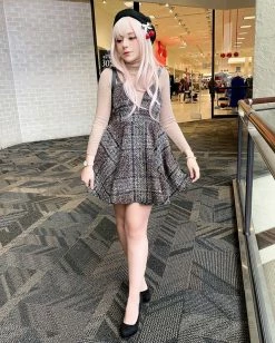 Unzzy HOT SALE Long Sleeve Sweater + Woolen Dress Two Piece Set Kf25050