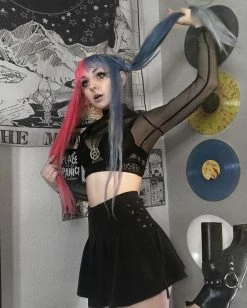 Unzzy Tops Dark Punk Shirt KF90066 (send Belt)