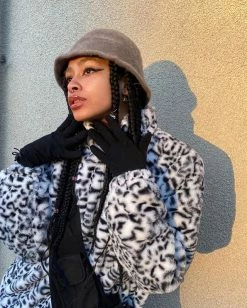 Unzzy Leopard Spotted Cotton Coat KF9534