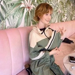 Unzzy Long Sleeve Windbreaker Jacket + Bag 2 Piece Set KF2340 HOT SALE