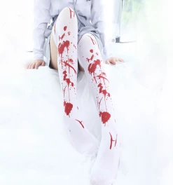 Unzzy Blood Over Knee Socks KF8205