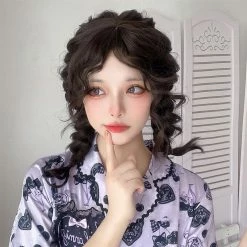 Unzzy Black Brown Long Curly Wig KF82685 HOT SALE
