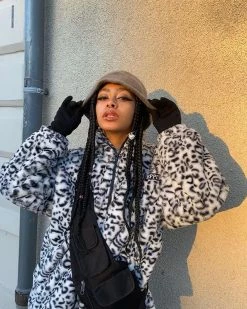 Unzzy Leopard Spotted Cotton Coat KF9534