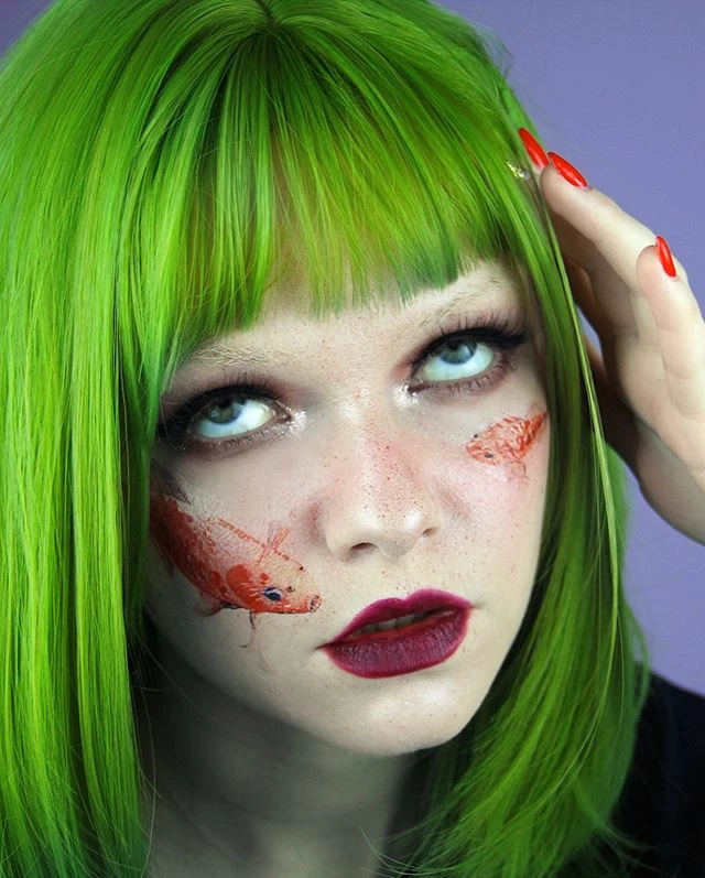 Unzzy HOT SALE Green Short Straight Wig KF9619 3 Unzzy HOT SALE Green Short Straight Wig KF9619