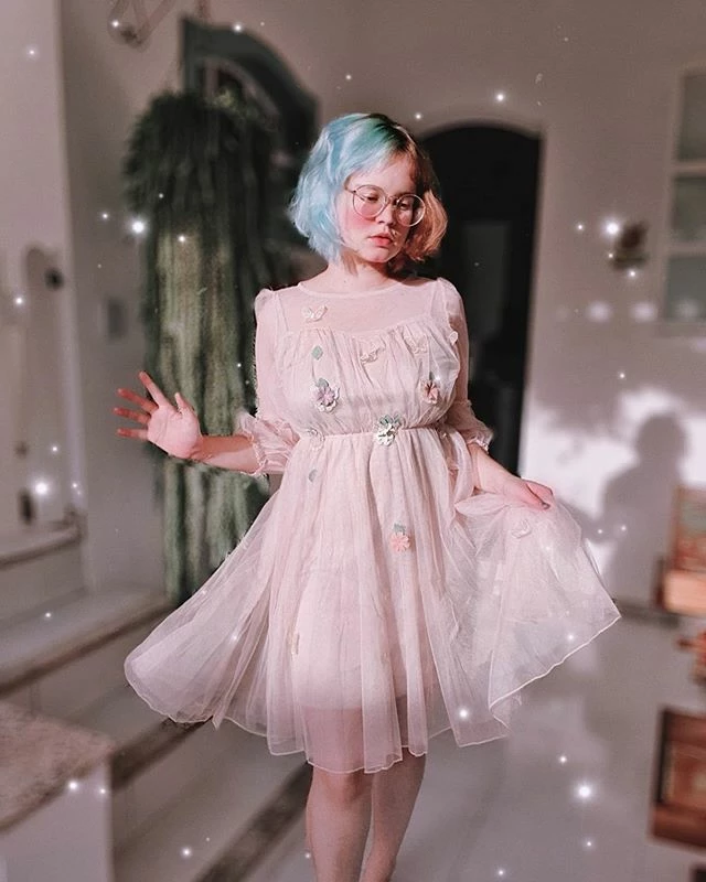 Unzzy HOT SALE Flower Mesh Dress KF9404 7 Unzzy HOT SALE Flower Mesh Dress KF9404