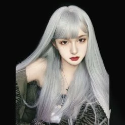 Unzzy White Long Hair Wig KF24085