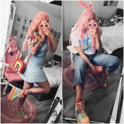 Unzzy Rainbow Diagonal Bag KF90556 HOT SALE