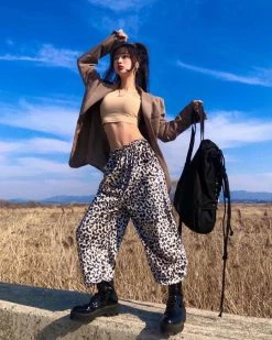 Unzzy Harajuku Leopard Pants KF9551 HOT SALE