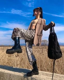 Unzzy Harajuku Leopard Pants KF9551 HOT SALE