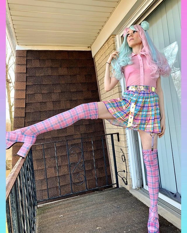 Unzzy Pink Plaid Pleated Skirt KF908011 HOT SALE 9 Unzzy Pink Plaid Pleated Skirt KF908011 HOT SALE