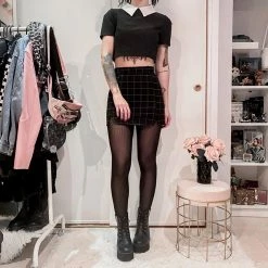 Unzzy HOT SALE Plaid Petals Hip Short Skirt KF50523 16 Unzzy HOT SALE Plaid Petals Hip Short Skirt KF50523