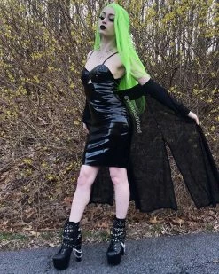 Unzzy Punk Black High Heels KF90807