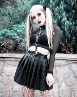 Unzzy Tops Dark Punk Shirt KF90066 (send Belt)