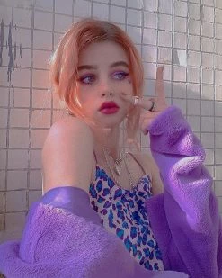 Unzzy Purple Jacket + Suspender Skirt KF9582