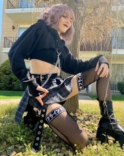 Unzzy Hip Hop Irregular Stitching Plaid Skirt KF50514 HOT SALE