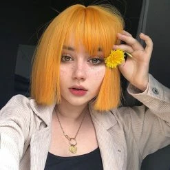 Unzzy Yellow Harajuku Wig KF8403 HOT SALE