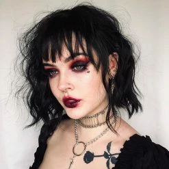 Unzzy Black Short Curly Hair KF9240