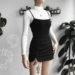 Unzzy HOT SALE Plaid Petals Hip Short Skirt KF50523 17 Unzzy HOT SALE Plaid Petals Hip Short Skirt KF50523