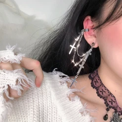 Unzzy HOT SALE Cross Chain Earrings KF81297 9 Unzzy HOT SALE Cross Chain Earrings KF81297