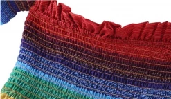 Unzzy Iridescent Striped Shoulder Top KF2305 8 Unzzy Iridescent Striped Shoulder Top KF2305