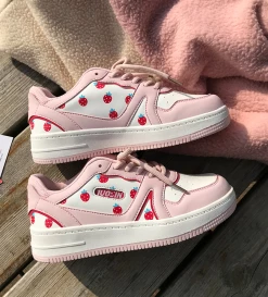 Unzzy Pink Strawberry Sneakers KF6913