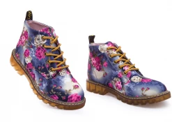 Unzzy Harajuku Floral Martin Boots KF10095