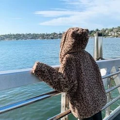 Unzzy Plush Warm Leopard Coat KF90052 HOT SALE