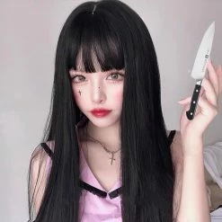 Unzzy Black Long Straight Wig KF81944 HOT SALE