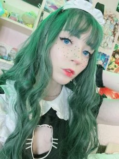 Unzzy HOT SALE Dark Green Long Roll Wig KF9494 18 Unzzy HOT SALE Dark Green Long Roll Wig KF9494