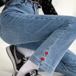 Unzzy Ulzzang Love Jeans KF82047 HOT SALE