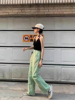 Unzzy HOT SALE Vintage Green Pants KF82082 7 Unzzy HOT SALE Vintage Green Pants KF82082