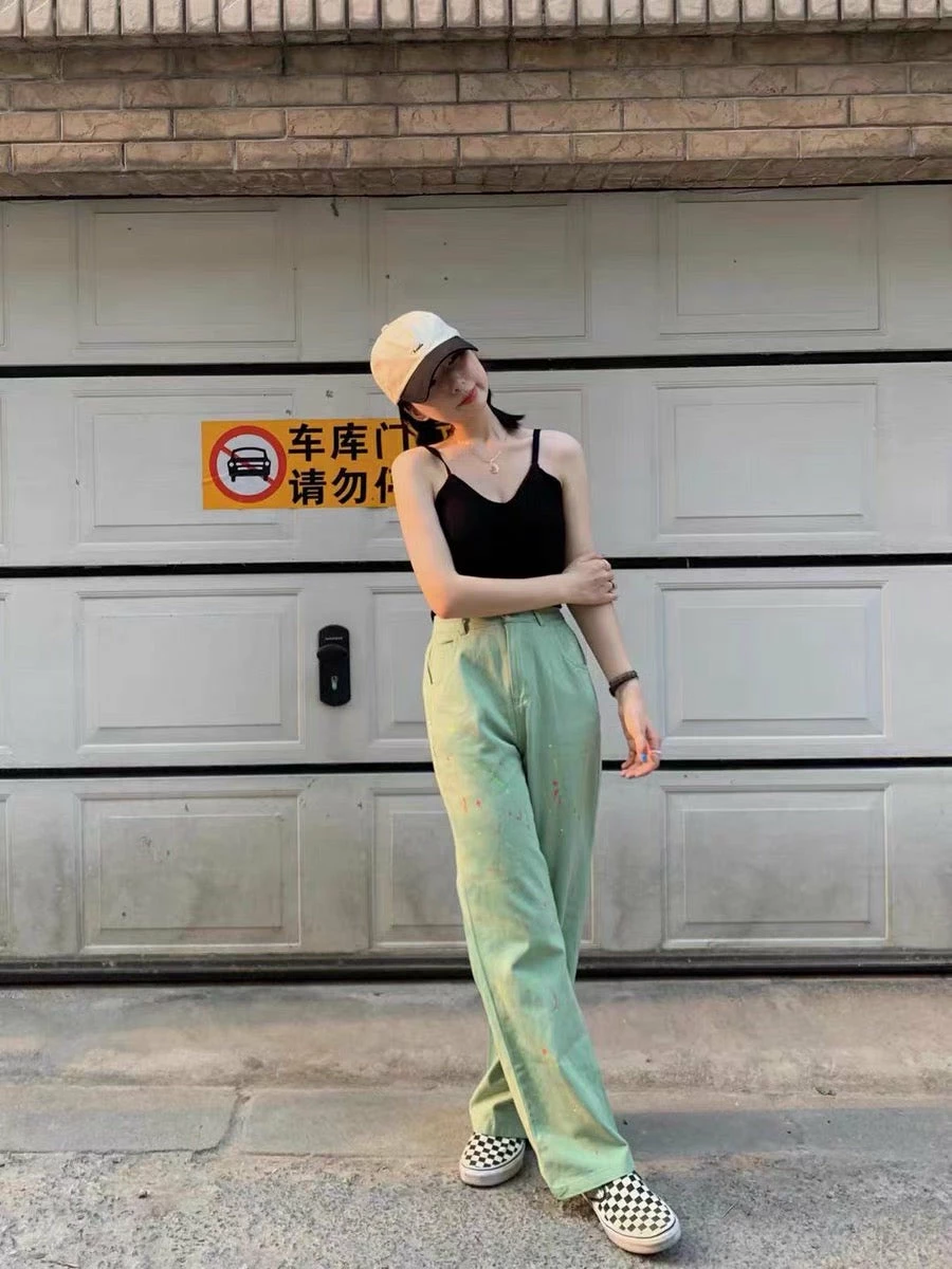 Unzzy HOT SALE Vintage Green Pants KF82082 3 Unzzy HOT SALE Vintage Green Pants KF82082
