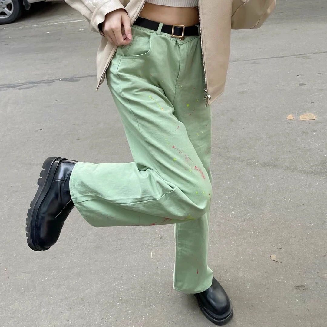 Unzzy HOT SALE Vintage Green Pants KF82082 2 Unzzy HOT SALE Vintage Green Pants KF82082