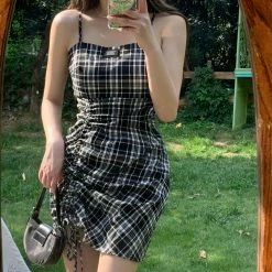 Unzzy HOT SALE Fashion Plaid Dress KF82111