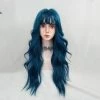 Unzzy HOT SALE Blue Green Long Curly Wig KF82138