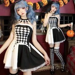 Unzzy HOT SALE Halloween Strapless Dresses (4 Piece Set) KF82307