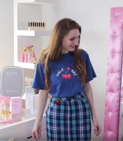 Unzzy Blue Embroidered Skirt KF2126 HOT SALE