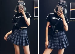 Unzzy HOT SALE Ulzzang High Waist Pleated Skirt KF24106 14 Unzzy HOT SALE Ulzzang High Waist Pleated Skirt KF24106