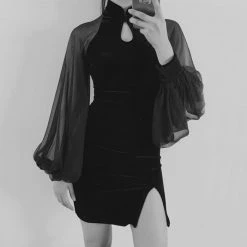 Unzzy Dark Cheongsam Dress KF9362