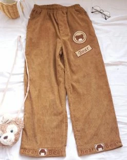 Unzzy HOT SALE Bear Corduroy Pants KF7611