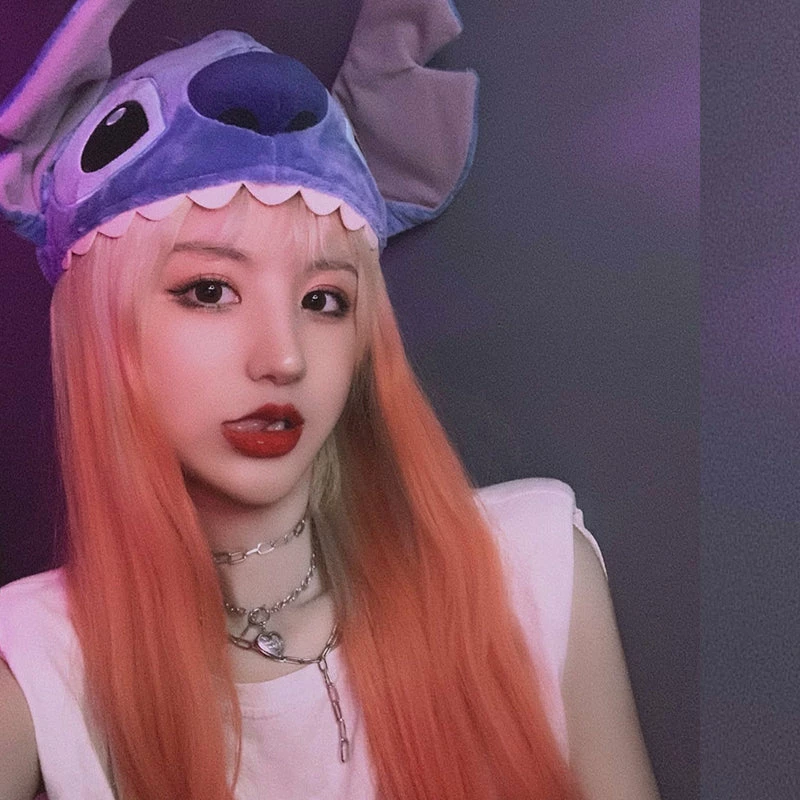 Unzzy Orange Long Straight Wig KF81411 5 Unzzy Orange Long Straight Wig KF81411