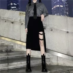 Unzzy HOT SALE Punk Dark Skirt KF81718 10 Unzzy HOT SALE Punk Dark Skirt KF81718