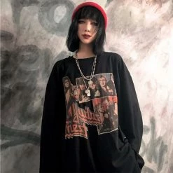 Unzzy HOT SALE Harajuku Black T-shirt KF81934