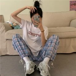 Unzzy Casual Plaid Pants KF81784