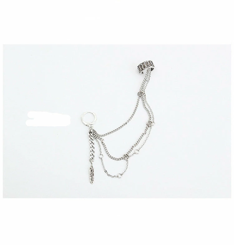 Unzzy BTS-V Multi-layer Chain Earrings KF30346 4 Unzzy BTS-V Multi-layer Chain Earrings KF30346