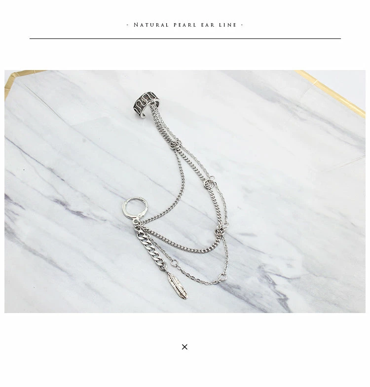 Unzzy BTS-V Multi-layer Chain Earrings KF30346 5 Unzzy BTS-V Multi-layer Chain Earrings KF30346